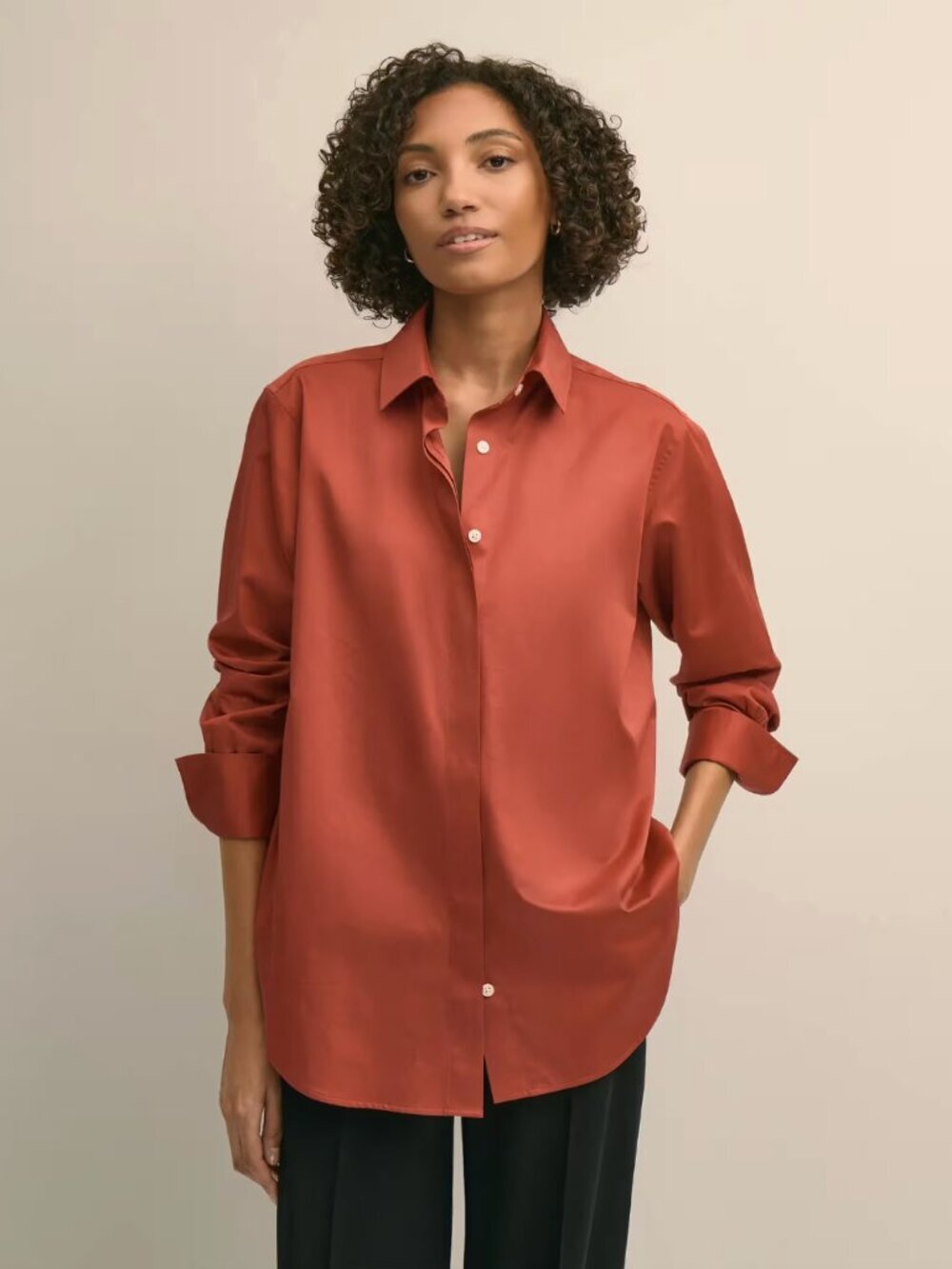 Brooks Brothers NWT Supima Cotton Sateen Relaxed Button Down Red Shirt, Large